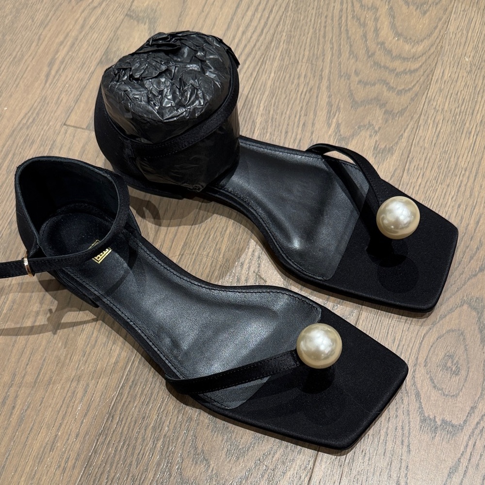 Toteme Silk Black Pearl Sandal
